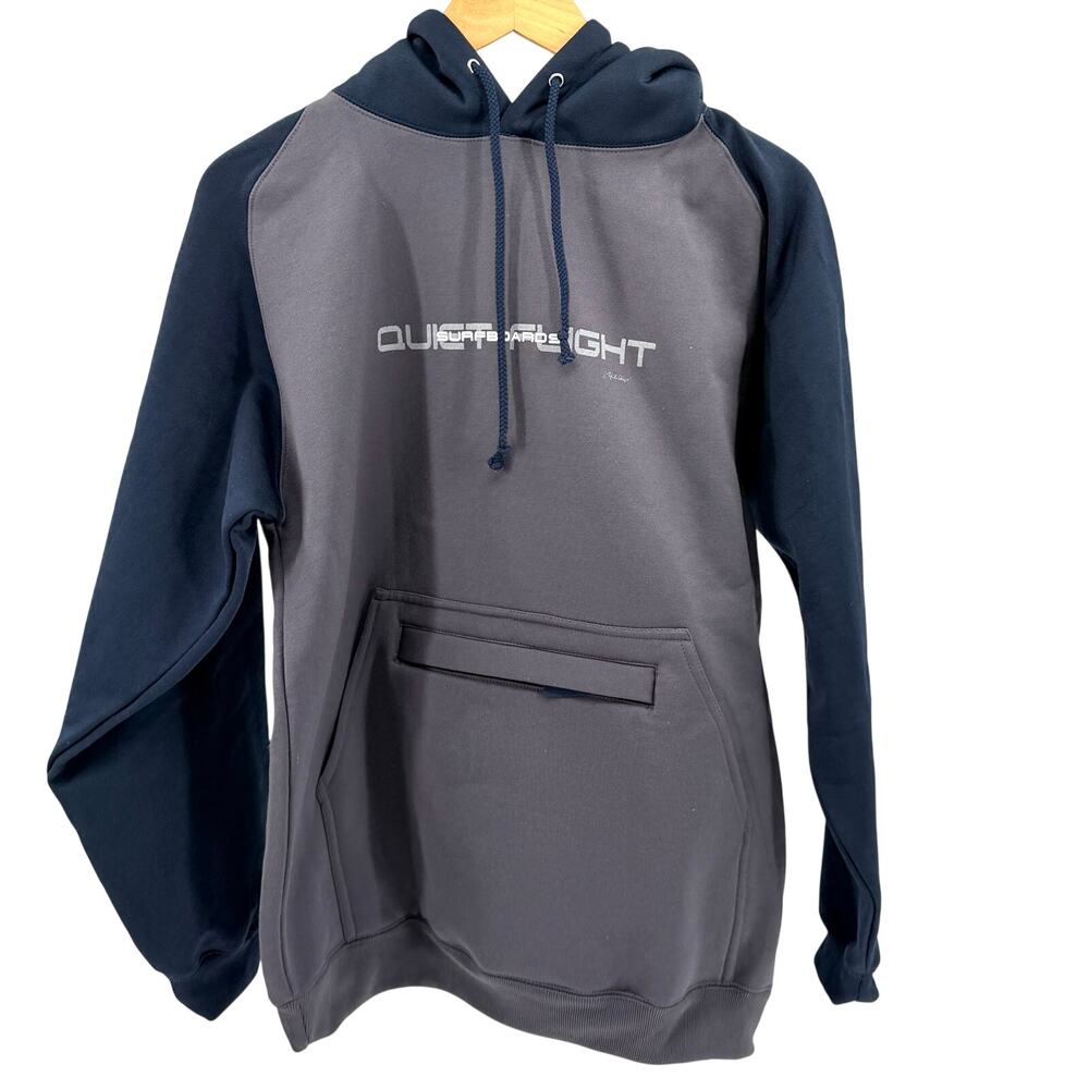 Vintage Y2K Quiet Flight Navy Dark Gray Surfboards Graphic Hoodie